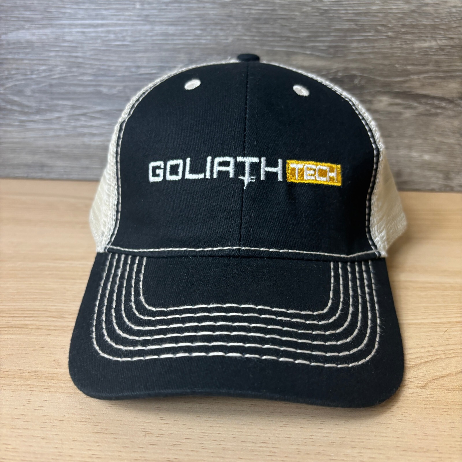 Goliath Tech Hat Cap Strap Back Black One Size Adjustable Mens